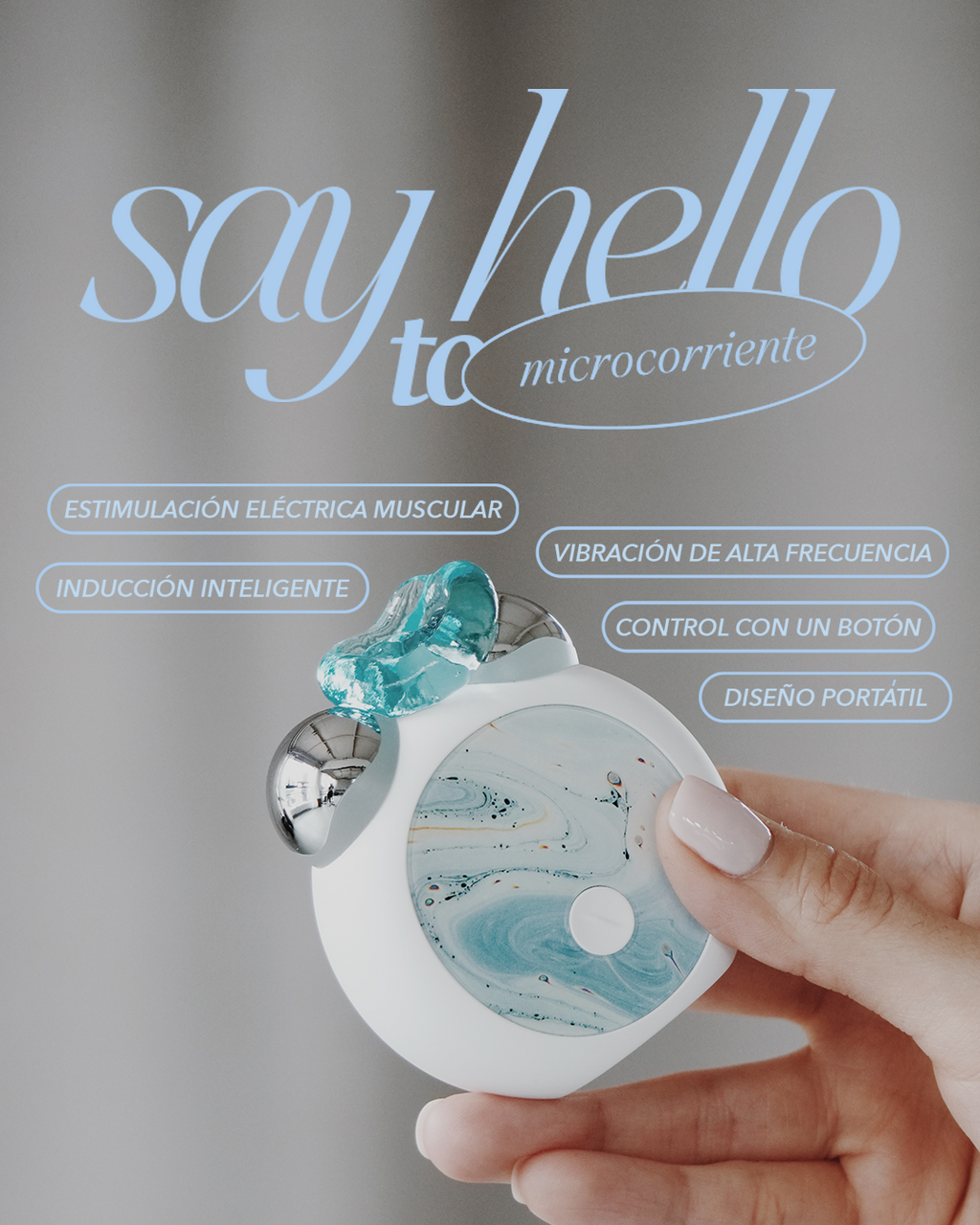 Dispositivo de microcorriente para tonificación facial con Luz led